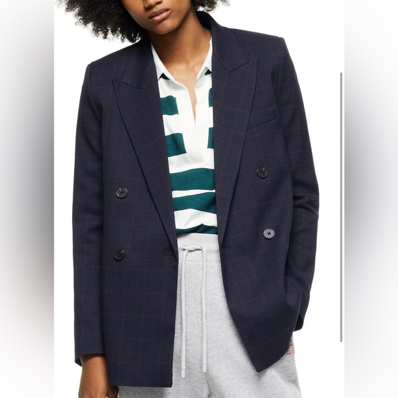 ZARA - Navy Double Breasted Blazer - XS - Picture 4 of 5